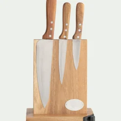 Couteau De Cuisine*alinea Bloc de 3 couteaux en acacia Bois foncé