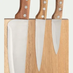 Couteau De Cuisine*alinea Bloc de 3 couteaux en acacia Bois foncé