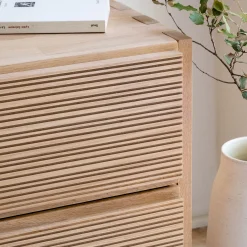 Rangement À Composer*alinea Bloc de 2 grands tiroirs en chêne strié L82cm - Bois clair