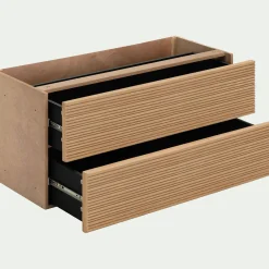 Rangement À Composer*alinea Bloc de 2 grands tiroirs en chêne strié L82cm - Bois clair