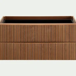 Rangement À Composer*alinea Bloc de 2 grands tiroirs en chêne strié L82cm - Bois foncé