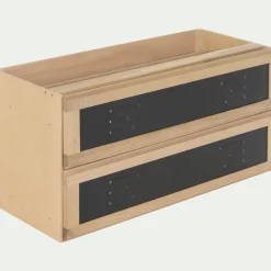 Rangement À Composer*alinea Bloc de 2 grands tiroirs en placage chêne et acier L82cm - Noir