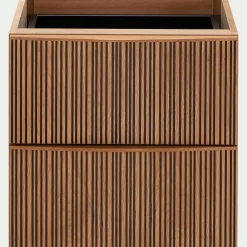 Rangement À Composer*alinea Bloc de 2 tiroirs en chêne strié L40cm - Bois foncé