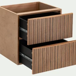 Rangement À Composer*alinea Bloc de 2 tiroirs en chêne strié L40cm - Bois foncé