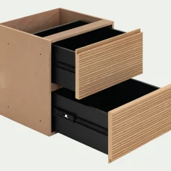 Rangement À Composer*alinea Bloc de 2 tiroirs en chêne strié L40cm - Bois clair