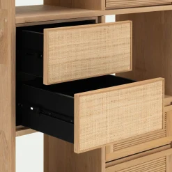 Rangement À Composer*alinea Bloc de 2 tiroirs en chêne et raphia L40cm - Bois clair