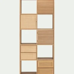 Rangement À Composer*alinea Bloc de 2 tiroirs en chêne et raphia L40cm - Bois clair