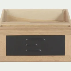 Rangement À Composer*alinea Bloc pour 1 tiroir en placage chêne et acier L40cm - Noir
