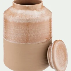 Bocal De Cuisine*alinea Bocal avec couvercle 1L en grès - Beige