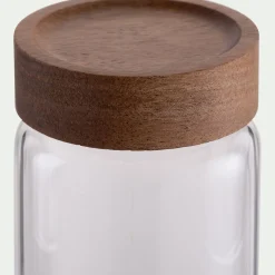 Bocal De Cuisine*alinea Bocal de conservation en verre avec couvercle en acacia 30cl - Transparent