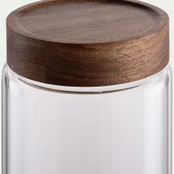 Bocal De Cuisine*alinea Bocal de conservation en verre avec couvercle en acacia 2L - Transparent