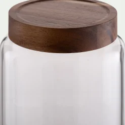 Bocal De Cuisine*alinea Bocal de conservation en verre avec couvercle en acacia 3L - Transparent