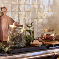 Bocal De Cuisine*alinea Bocal en verre avec couvercle en manguier 3,5L - Transparent