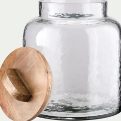 Bocal De Cuisine*alinea Bocal en verre avec couvercle en manguier 3,5L - Transparent