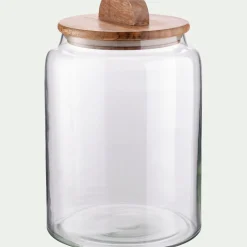 Bocal De Cuisine*alinea Bocal en verre avec couvercle en manguier 3L - Transparent