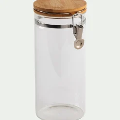 Bocal De Cuisine*alinea Bocal en verre avec couvercle en bambou 1,4L - Transparent