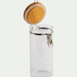Bocal De Cuisine*alinea Bocal en verre avec couvercle en bambou 1,4L - Transparent