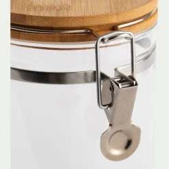 Bocal De Cuisine*alinea Bocal en verre avec couvercle en bambou 1,4L - Transparent