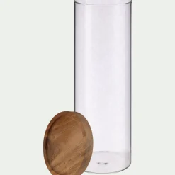 Bocal De Cuisine*alinea Bocal en verre avec couvercle en acacia 1,5L - Transparent