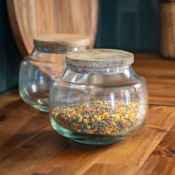 Bocal De Cuisine*alinea Bocal en verre avec couvercle en manguier 1,25L - Transparent