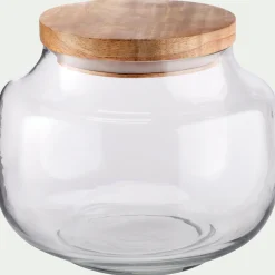 Bocal De Cuisine*alinea Bocal en verre avec couvercle en manguier 1,25L - Transparent