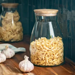 Bocal De Cuisine*alinea Bocal en verre avec couvercle en manguier 4L - transparent