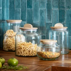 Bocal De Cuisine*alinea Bocal en verre avec couvercle en manguier 4L - transparent