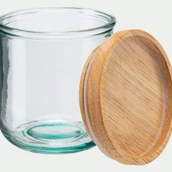 Bocal De Cuisine*alinea Bocal en verre recyclé avec couvercle en bois 35cl - Transparent