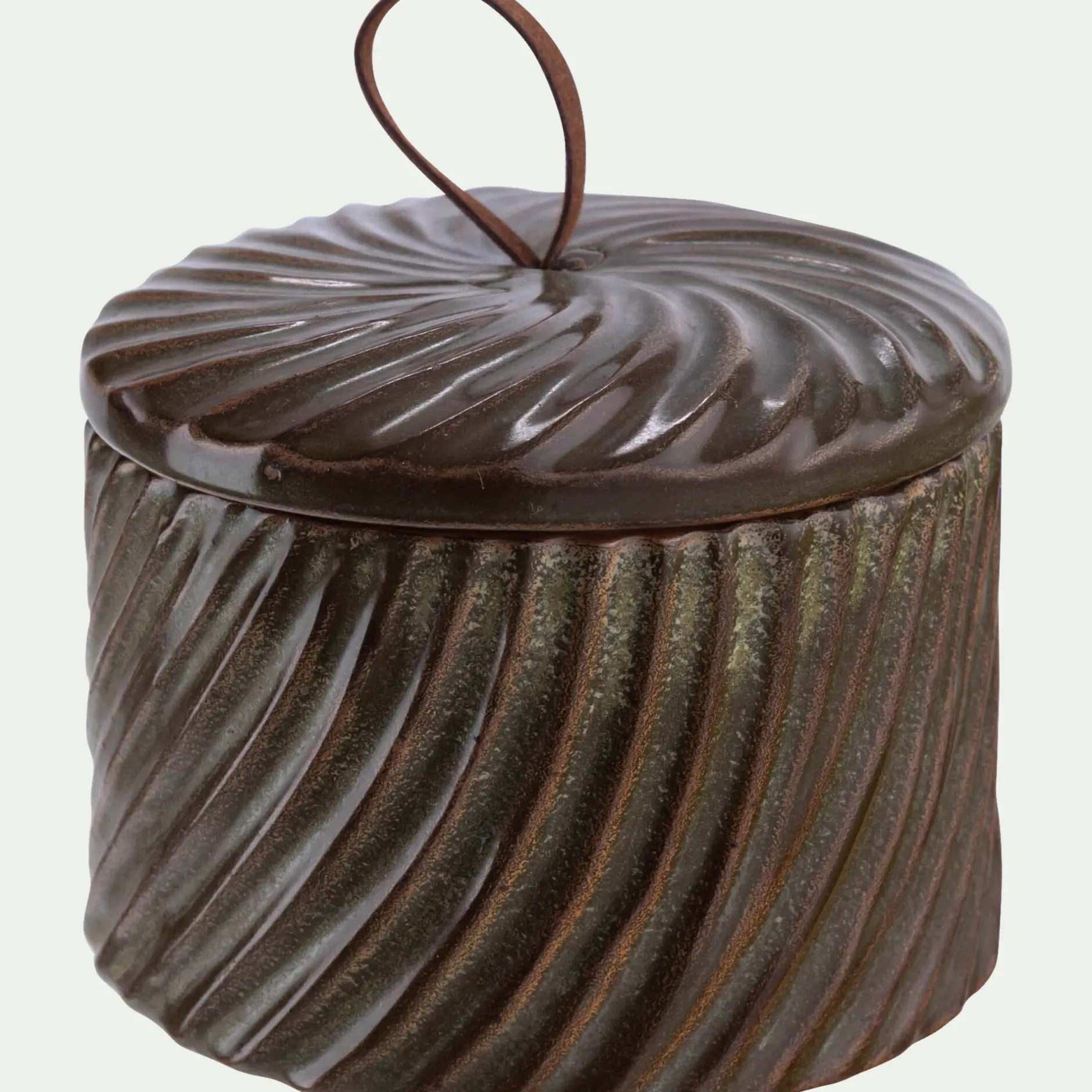 Décoration À Poser*alinea Boite déco en céramique D9,1xH7,5cm - Marron