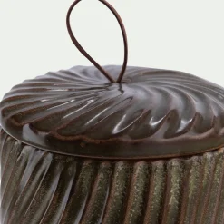 Décoration À Poser*alinea Boite déco en céramique D9,1xH7,5cm - Marron