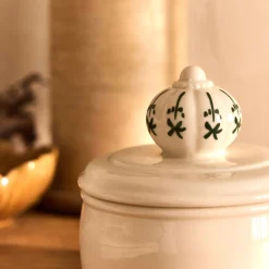 Décoration À Poser*alinea Boite déco en grès D10xH9,8cm - Blanc