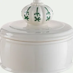 Décoration À Poser*alinea Boite déco en grès D10xH9,8cm - Blanc