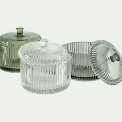 Décoration À Poser*alinea Boite déco en verre D10cm - Gris