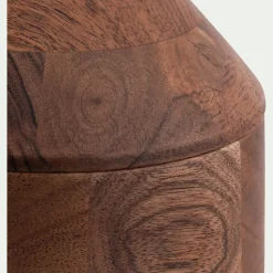 Décoration À Poser*alinea Boite décorative en bois d'acacia D12xH16cm - Naturel