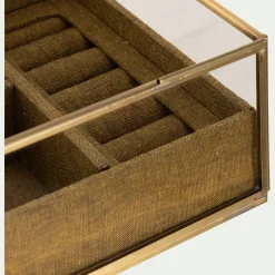 Boîte De Rangement|Décoration À Poser*alinea Boite en laiton et en verre 15,5x15,5x8cm - Doré