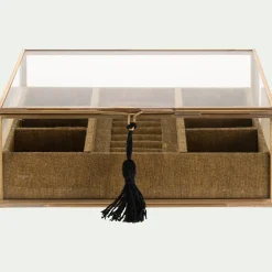 Boîte De Rangement|Décoration À Poser*alinea Boite en laiton et en verre 21x21x8cm - Doré