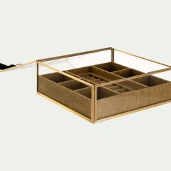 Boîte De Rangement|Décoration À Poser*alinea Boite en laiton et en verre 21x21x8cm - Doré