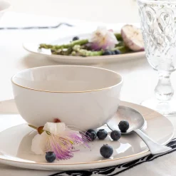 Vaisselle Petit Déjeuner|Bol*alinea Bol avec liseré en porcelaine D13,5cm - Blanc