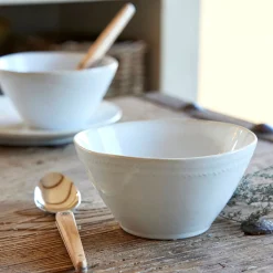 Vaisselle Petit Déjeuner|Bol*alinea Bol en grès avec liseré beige D15,7cm - ventoux Blanc