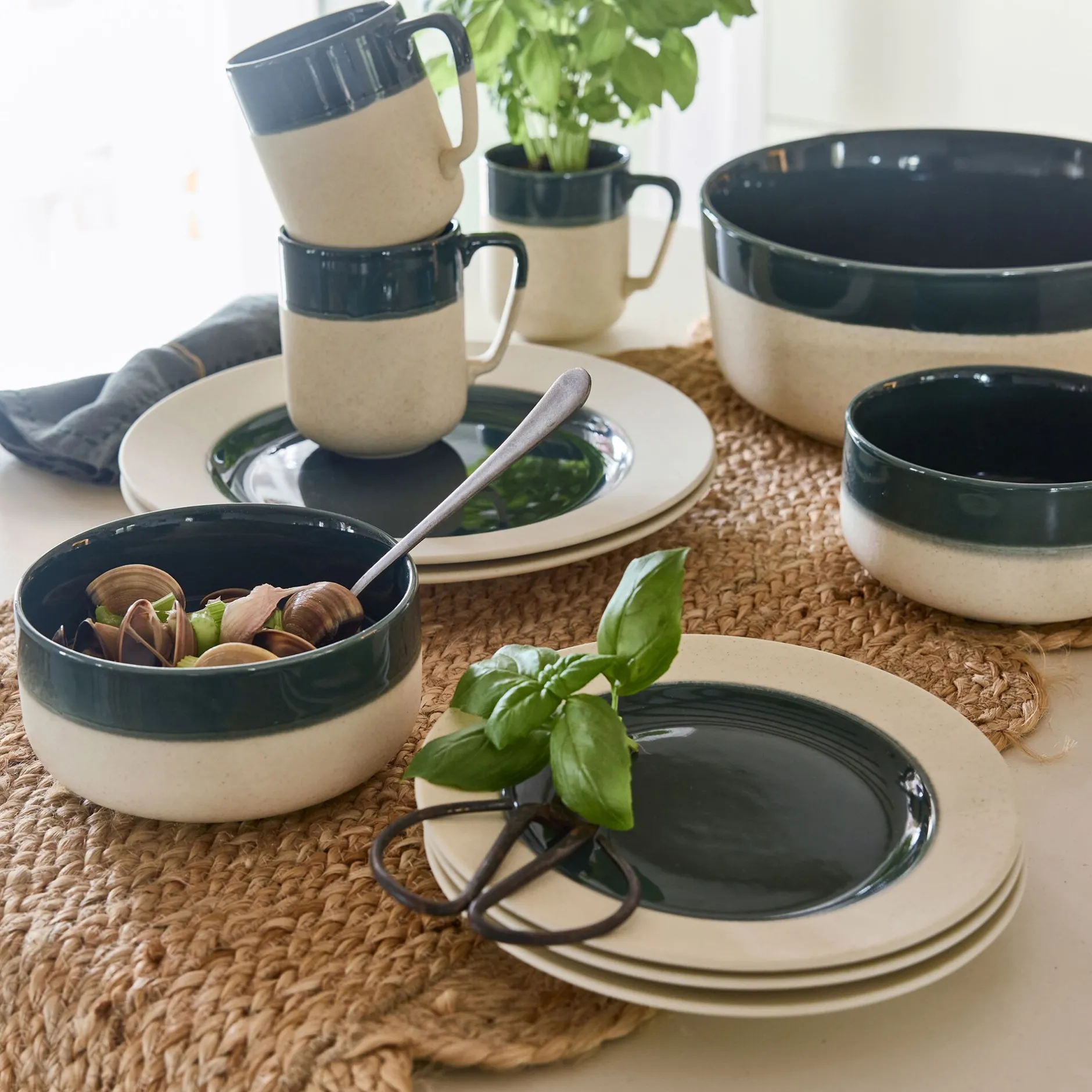 Vaisselle Petit Déjeuner|Bol*alinea Bol en grès D14,5cm - oyat Vert