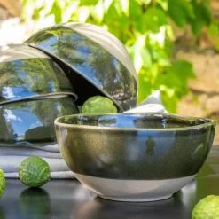 Vaisselle Petit Déjeuner|Bol*alinea Bol organique en grès D16cm - cèdre Vert