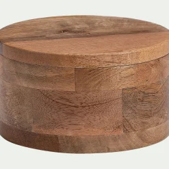 Matelas Enfant|Boîte De Rangement Enfant*alinea Boîte déco avec couvercle en manguier D15xH8,5cm - Marron