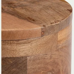 Matelas Enfant|Boîte De Rangement Enfant*alinea Boîte déco avec couvercle en manguier D15xH8,5cm - Marron