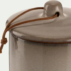 Décoration À Poser*alinea Boîte déco en grès H10cm - Gris