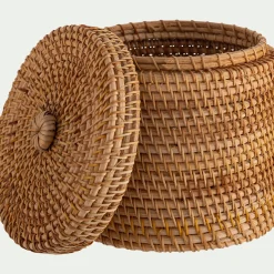 Décoration À Poser*alinea Boîte déco ronde en rotin D15xH15cm - Naturel