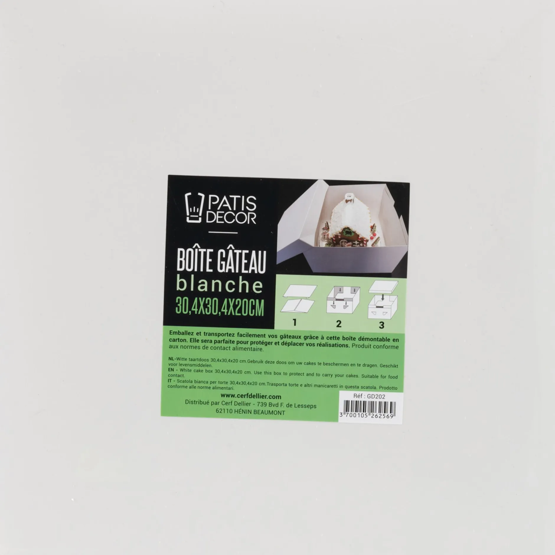 Ustensile Pour Pâtisserie*alinea Boîte pâtissière L30,4xl30,4xH20cm - Blanc