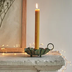 Décoration De La Table De Noël|Bougie Et Photophore De Noël*alinea Bougeoir plat en fer H7cm - Doré