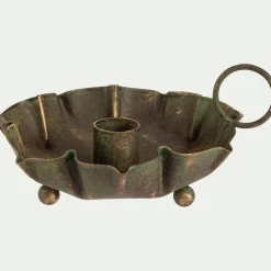 Décoration De La Table De Noël|Bougie Et Photophore De Noël*alinea Bougeoir plat en fer H7cm - Doré