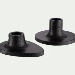 Bougeoir*alinea Bougeoir rond en fonte d'aluminium D10cm - Noir