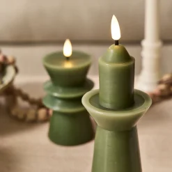 Bougie|Bougie Et Photophore De Noël*alinea Bougie à LED D6,9xH23,4cm - Vert
